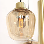 Hanglamp Reflexion 3797ME messing 9 lichts met amber glas
