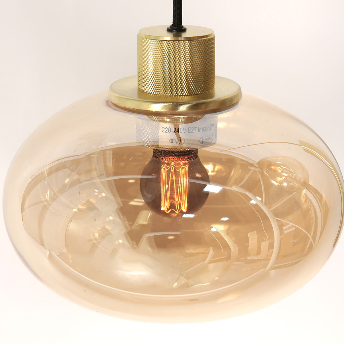 Hanglamp Reflexion 3797ME messing 9 lichts met amber glas