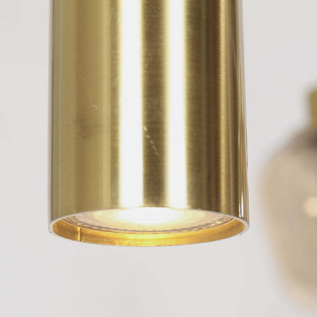Hanglamp Reflexion 3797ME messing 9 lichts met amber glas