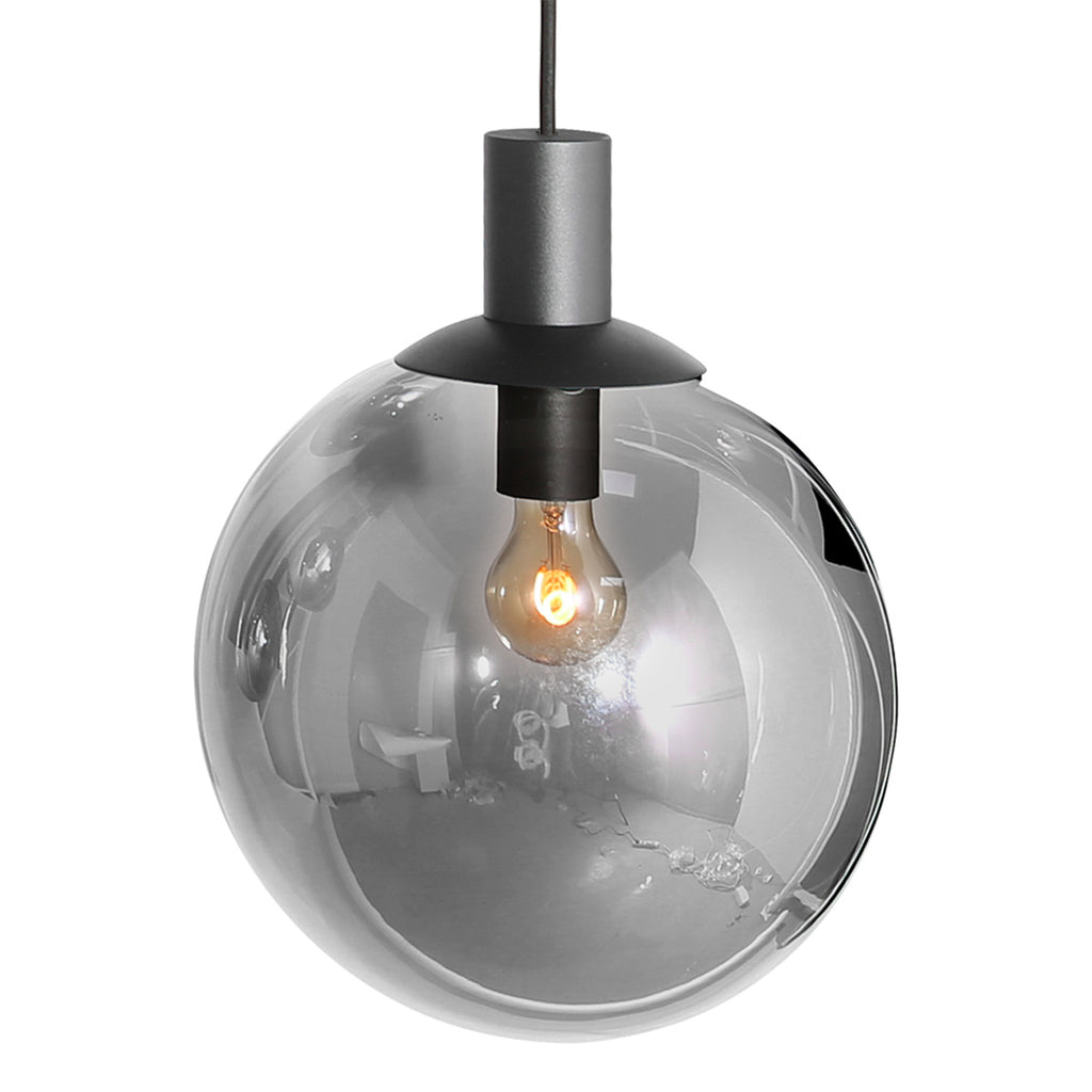Hanglamp Bollique 3798ZW zwarte 9 lichts lamp met smoke glas