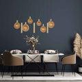 Hanglamp Bollique 3799ME messing 9 lichts met amber glas