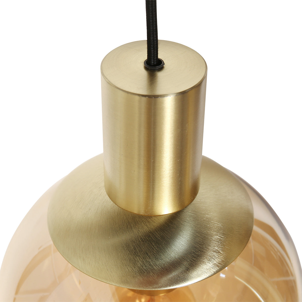 Hanglamp Bollique 3799ME messing 9 lichts met amber glas