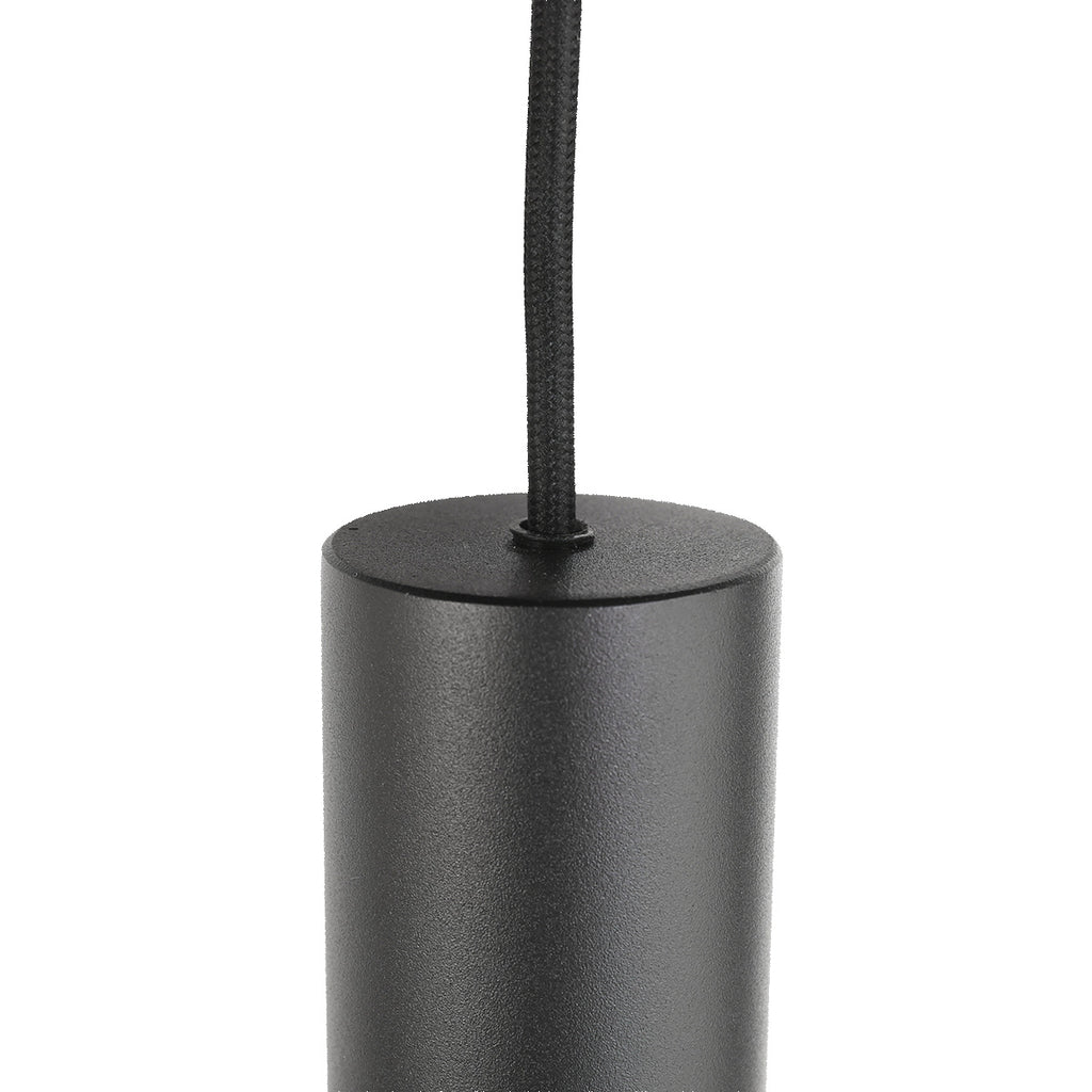 Hanglamp Bollique 3800ZW zwarte 5 lichts lamp met smoke glas