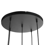 Hanglamp Bollique 3800ZW zwarte 5 lichts lamp met smoke glas