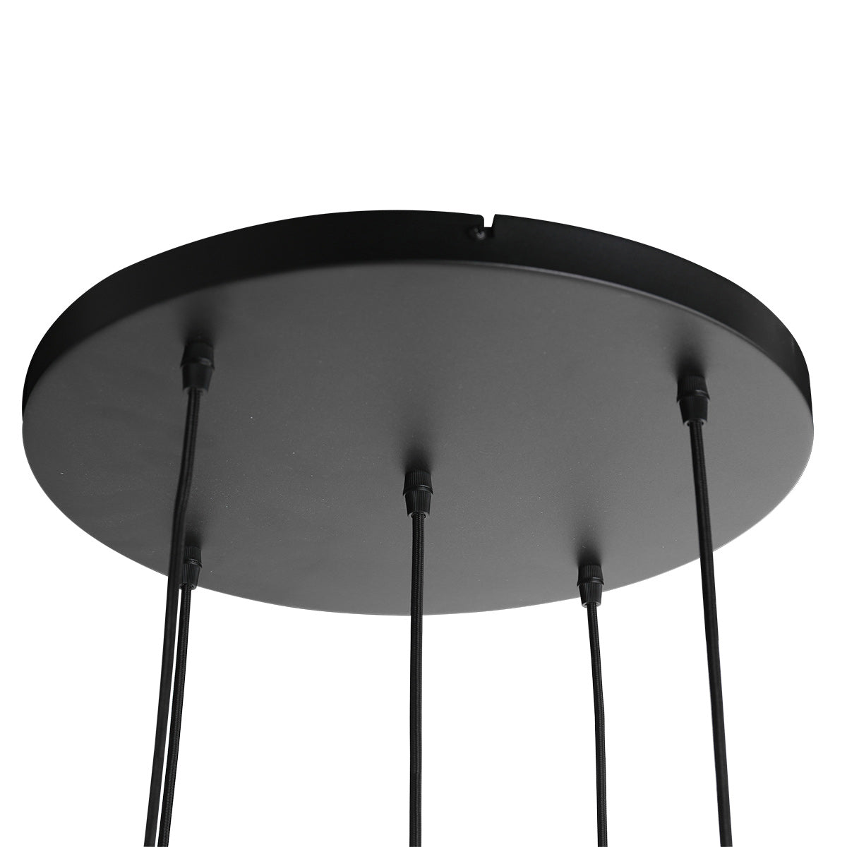 Hanglamp Bollique 3800ZW zwarte 5 lichts lamp met smoke glas