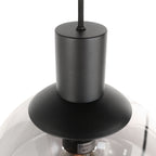 Hanglamp Bollique 3800ZW zwarte 5 lichts lamp met smoke glas