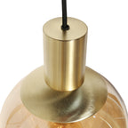 Hanglamp Bollique 3801ME messing 5 lichts met amber glas