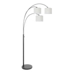 3-lichts vloerlamp Sparkled Light 3825ZW met grof wit linnen kappen