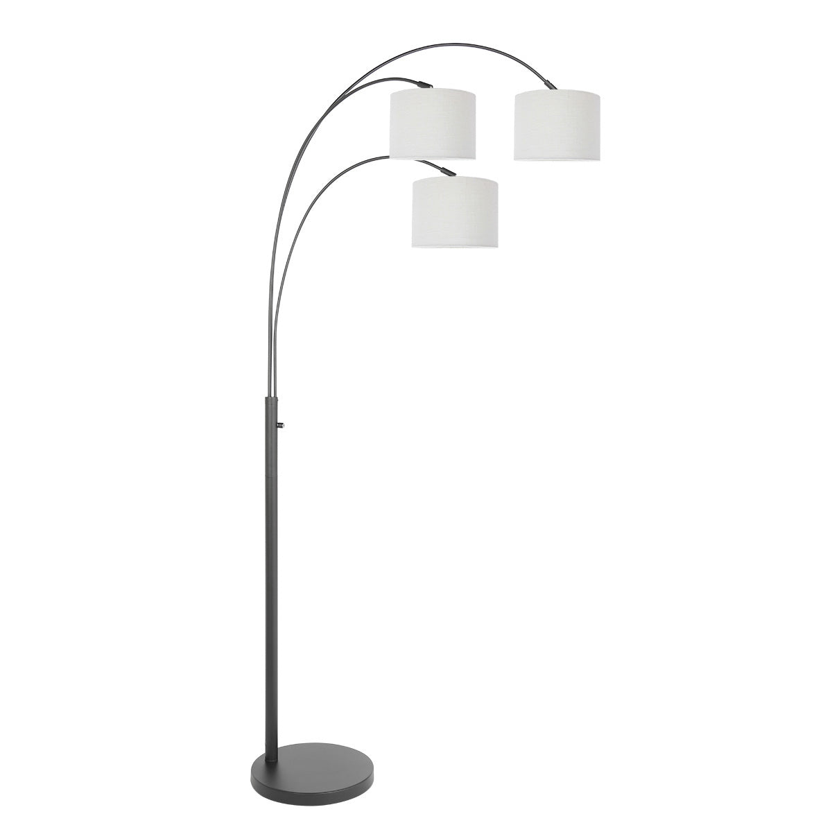 3-lichts vloerlamp Sparkled Light 3825ZW met grof wit linnen kappen