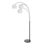 3-lichts vloerlamp Sparkled Light 3825ZW met grof wit linnen kappen
