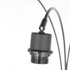 3-lichts vloerlamp Sparkled Light 3825ZW met grof wit linnen kappen