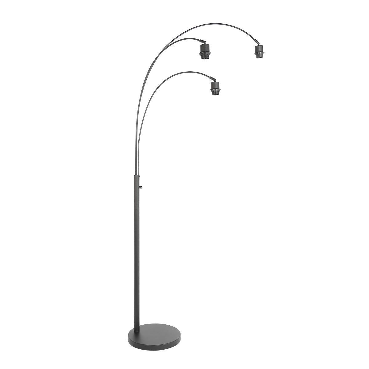 3-lichts vloerlamp Sparkled Light 3826ZW met grof grijs linnen kappen