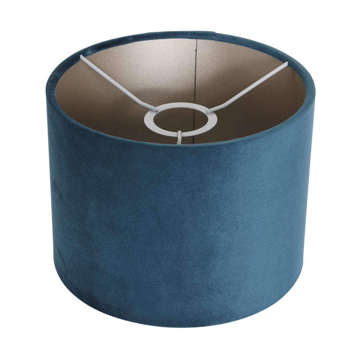 3-lichts vloerlamp Sparkled Light 3828ZW met blauw velours kappen
