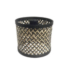 3-lichts vloerlamp Sparkled Light 3829ZW met naturel/zwart bamboe kappen