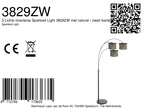 3-lichts vloerlamp Sparkled Light 3829ZW met naturel/zwart bamboe kappen