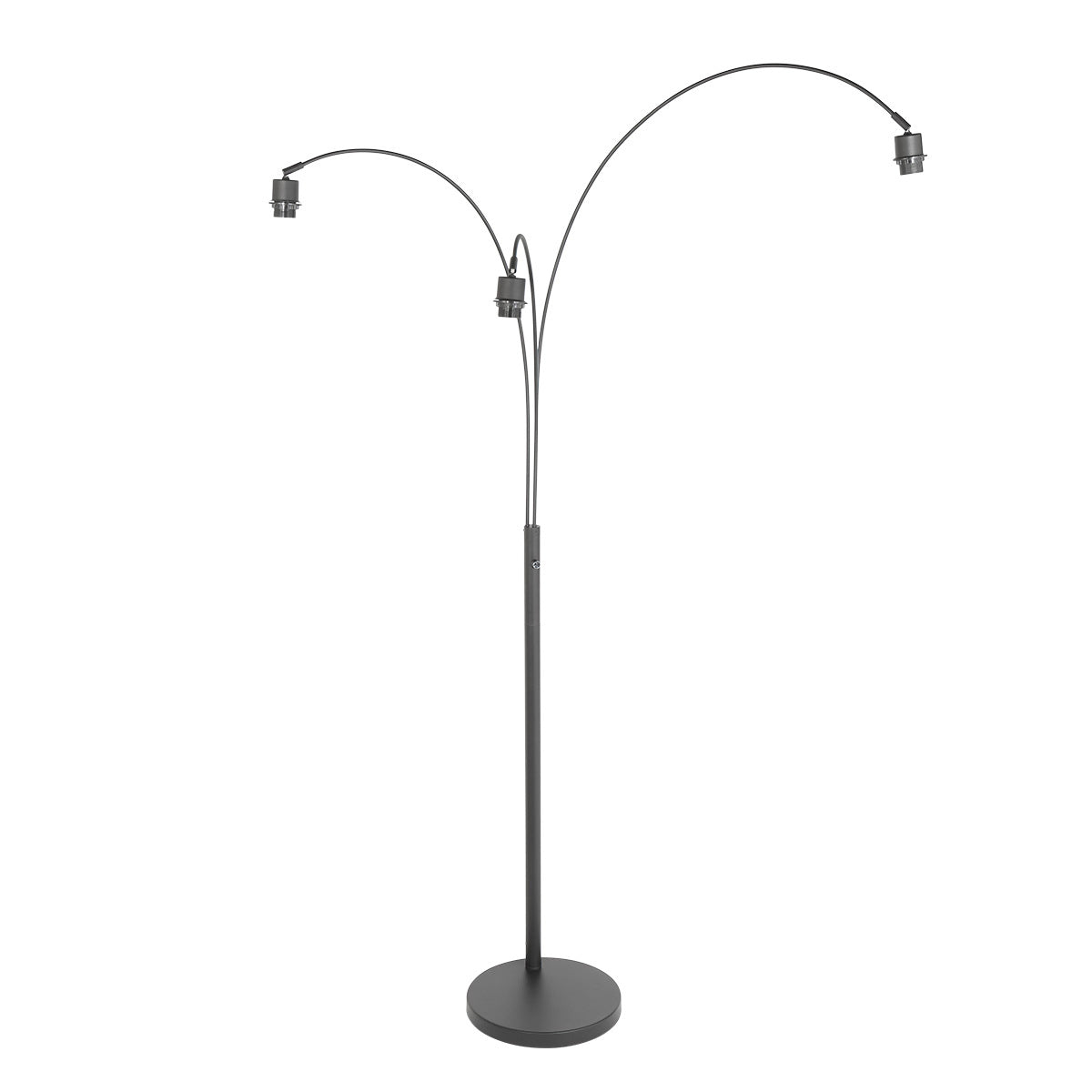 3-lichts vloerlamp Sparkled Light 3829ZW met naturel/zwart bamboe kappen