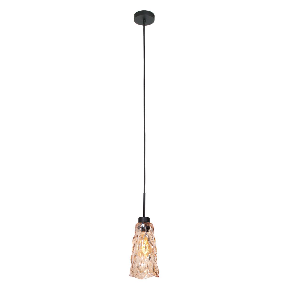 Hanglamp Vidrio 3831ZW amber geel glas