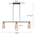 Hanglamp Vidrio 3832ZW amber geel glas