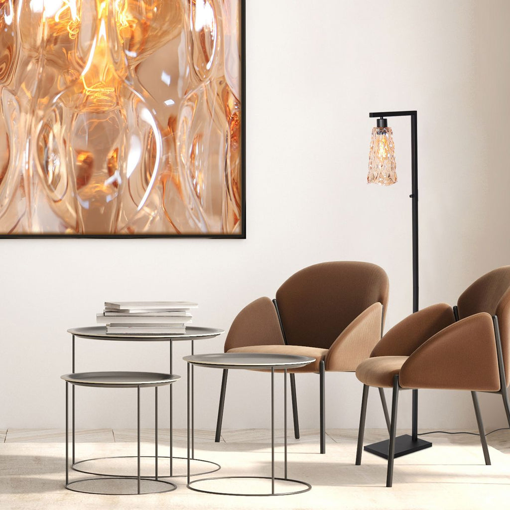 Vloerlamp Vidrio 3838ZW amber geel glas