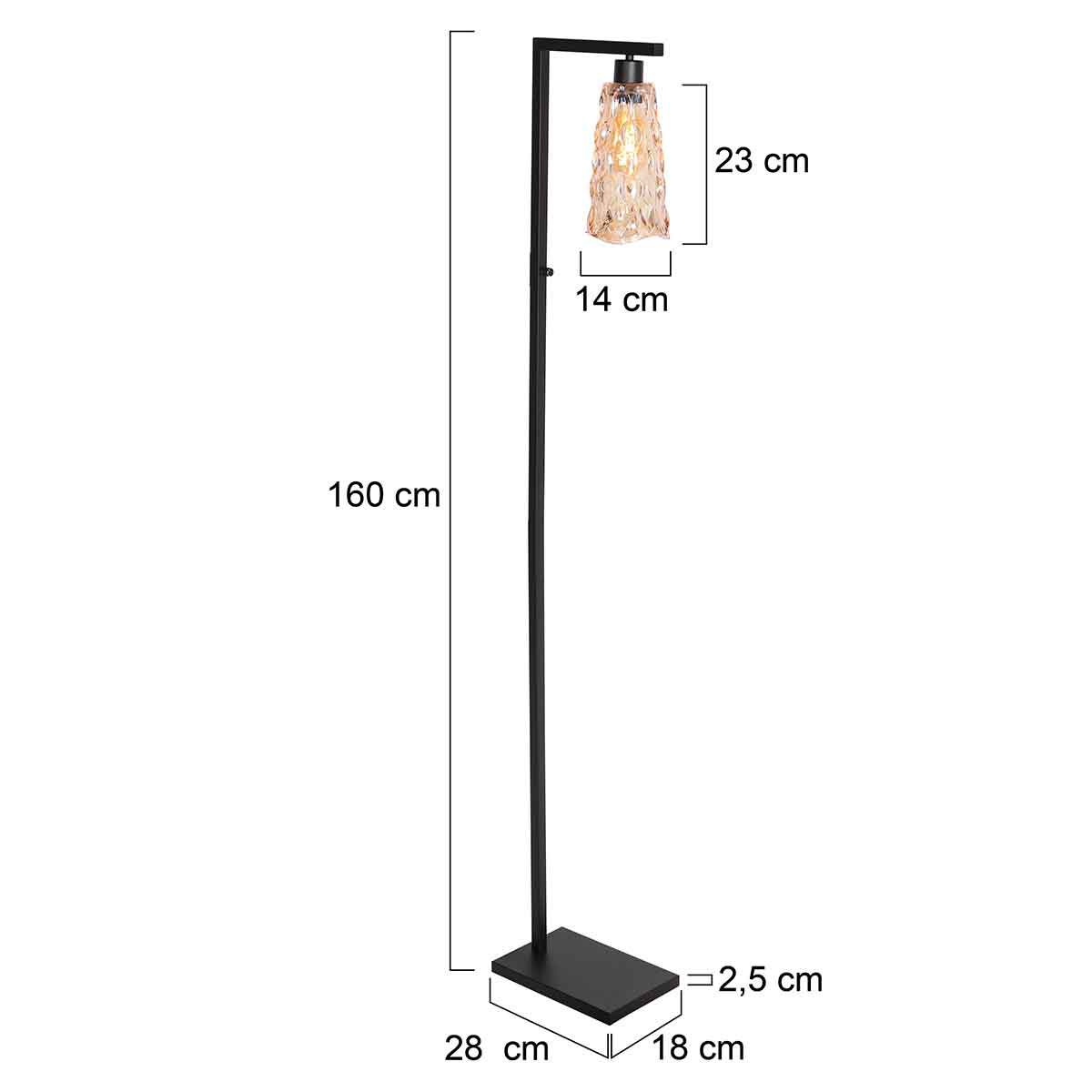 Vloerlamp Vidrio 3838ZW amber geel glas