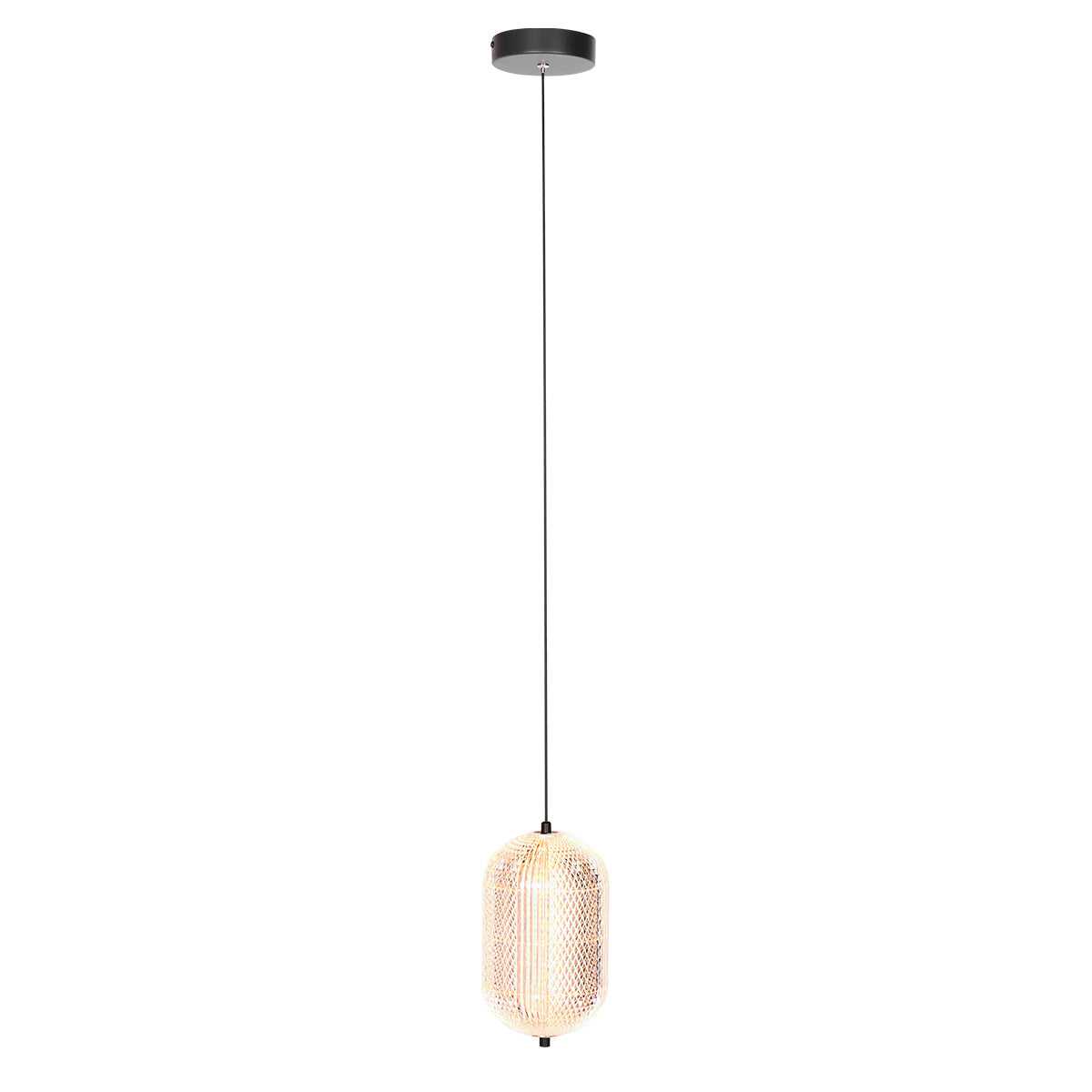 Hanglamp Geripu 3840ZW Ø15cm geribbeld kunststof met led module