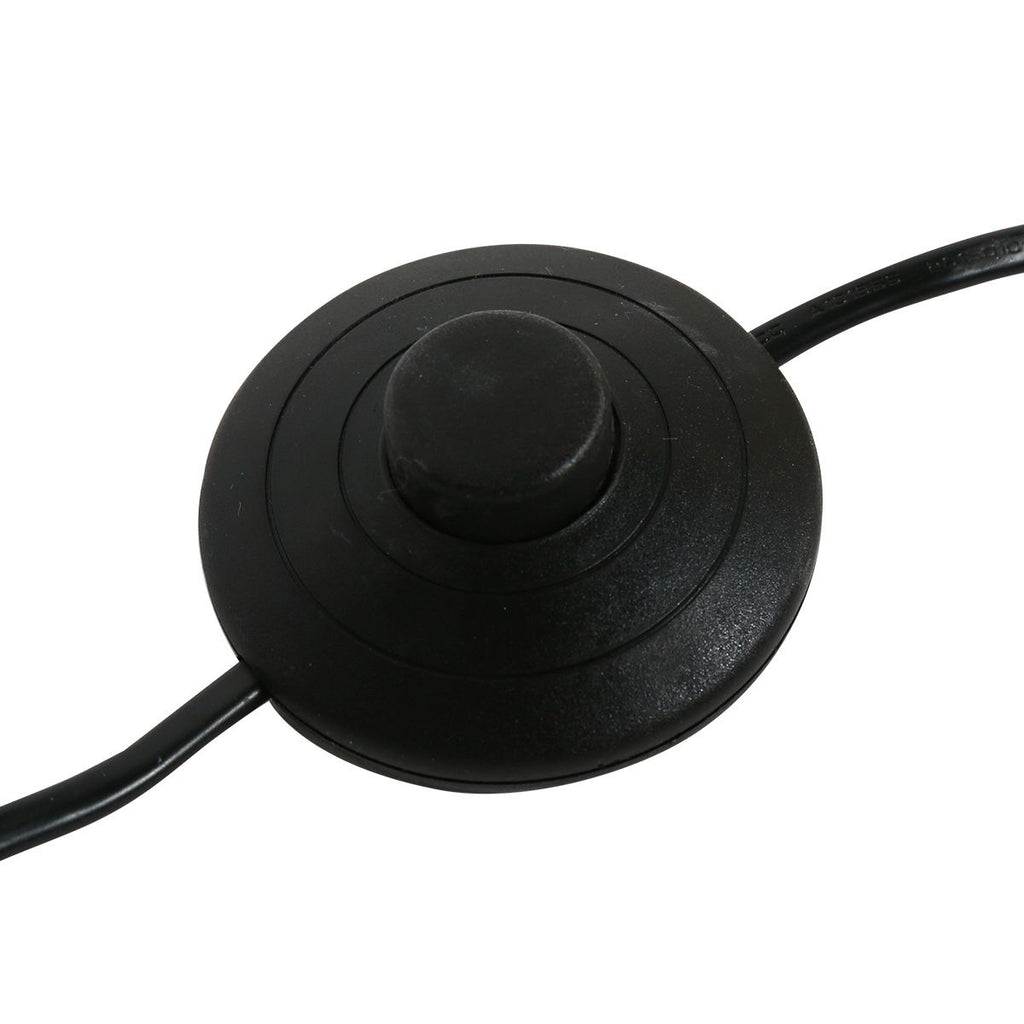Zwarte staande lamp Stang 3847ZW met E27 fitting en grijs velours kap
