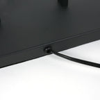 Zwarte staande lamp Stang 3847ZW met E27 fitting en grijs velours kap