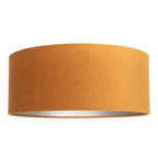 Zwarte staande lamp Stang 3848ZW met E27 fitting en goudkleurige velours kap