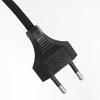 Zwarte staande lamp Stang 3852ZW met E27 fitting en grijs linnen kap