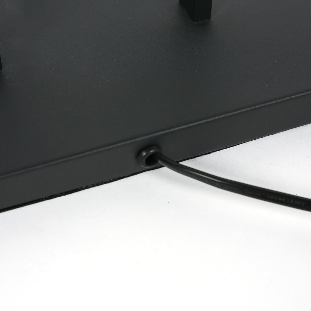 Zwarte staande lamp Stang 3853ZW met E27 fitting en groen velours kap