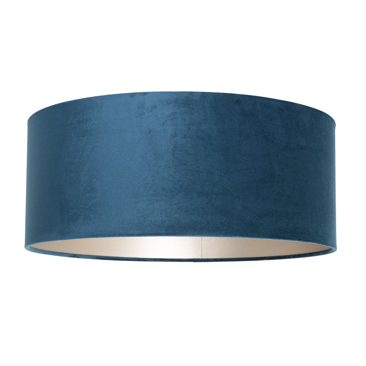 Zwarte staande lamp Stang 3854ZW met E27 fitting en blauw velours kap