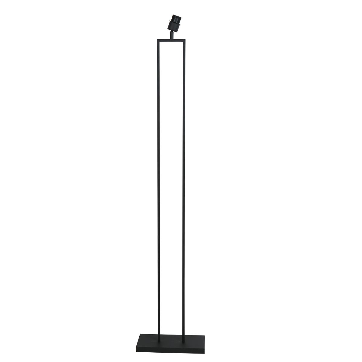 Zwarte staande lamp Stang 3854ZW met E27 fitting en blauw velours kap
