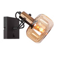 Wandlamp Glaslic 3864BR bronzen wandlamp met amber glas