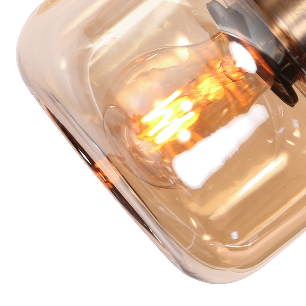 Wandlamp Glaslic 3864BR bronzen wandlamp met amber glas