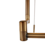 Bronskleurige vloerlamp Bella 3871BR met wit grof linnen kap