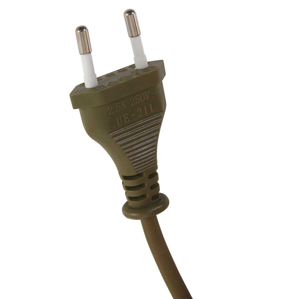 Bronskleurige vloerlamp Bella 3871BR met wit grof linnen kap