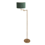 Bronskleurige vloerlamp Bella 3872BR met groen fluweelachtige kap
