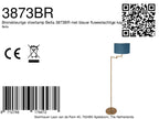 Bronskleurige vloerlamp Bella 3873BR met blauw fluweelachtige kap