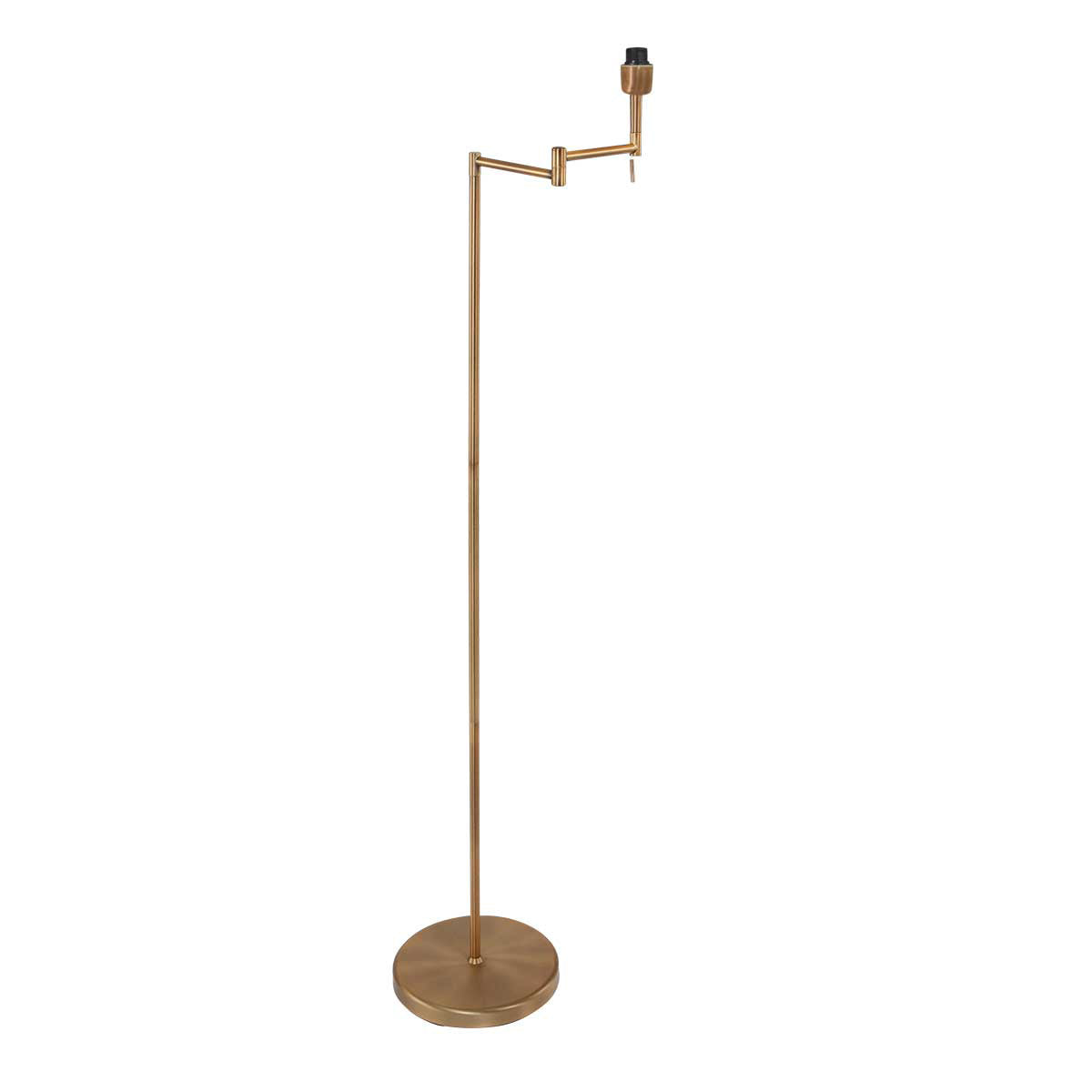 Bronskleurige vloerlamp Bella 3873BR met blauw fluweelachtige kap