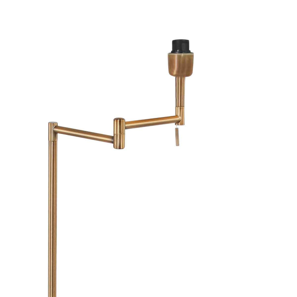 Bronskleurige vloerlamp Bella 3873BR met blauw fluweelachtige kap