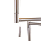 Staalkleurige vloerlamp Bella 3879ST met grijze velours kap