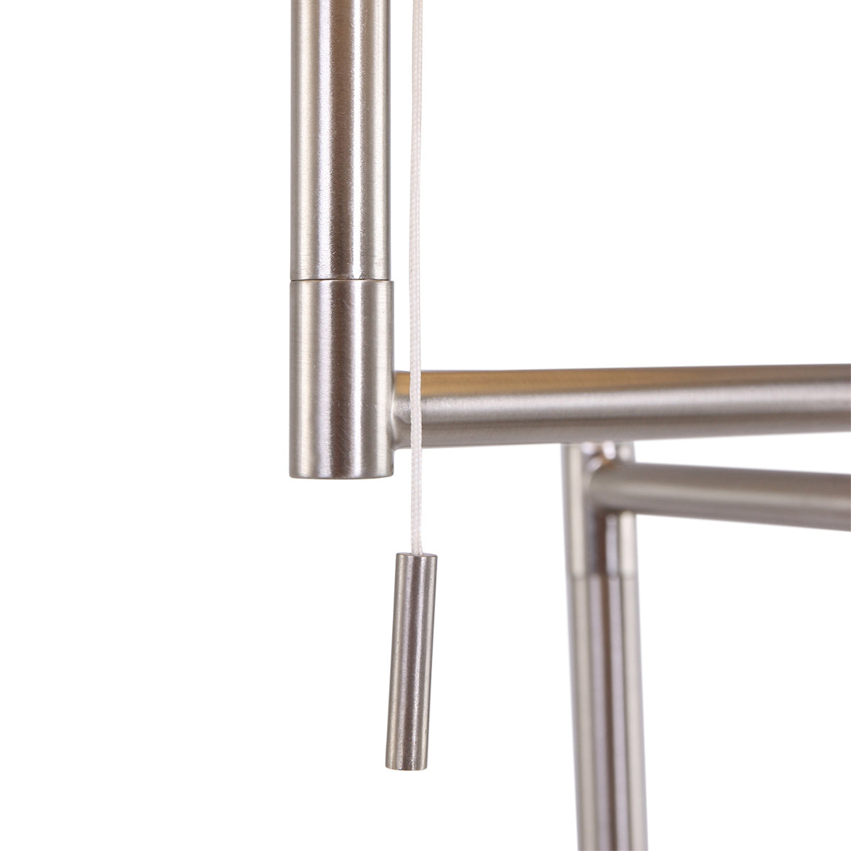 Staalkleurige vloerlamp Bella 3879ST met grijze velours kap