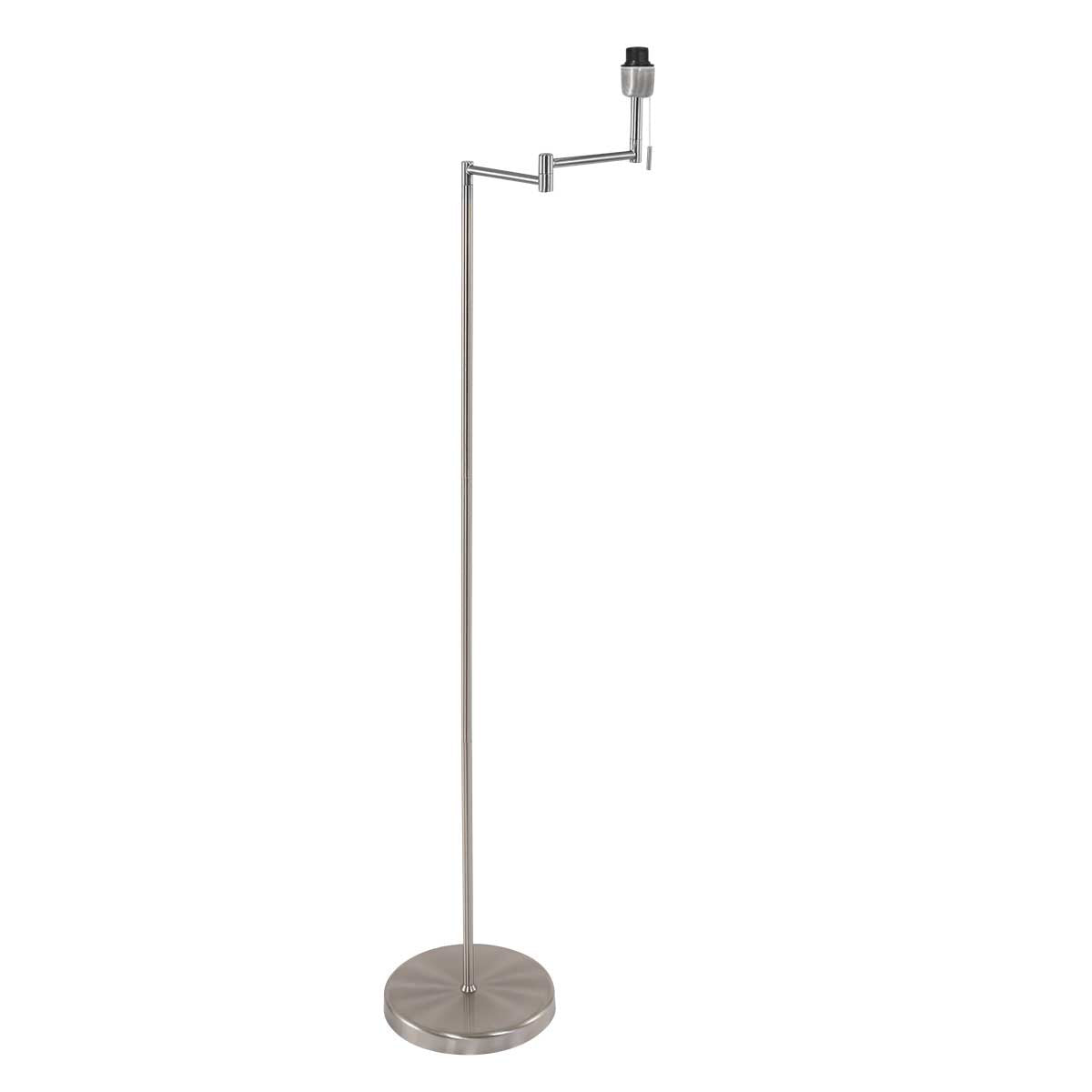 Staalkleurige vloerlamp Bella 3880ST met groen velours kap