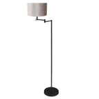 Vloerlamp Bella 3886ZW met zinc taupe fluweelachtige lampenkap