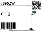 Vloerlamp Bella 3890ZW met groene fluweelachtige lampenkap Greenwave