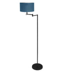 Vloerlamp Bella 3891ZW met blauw fluweelachtige lampenkap