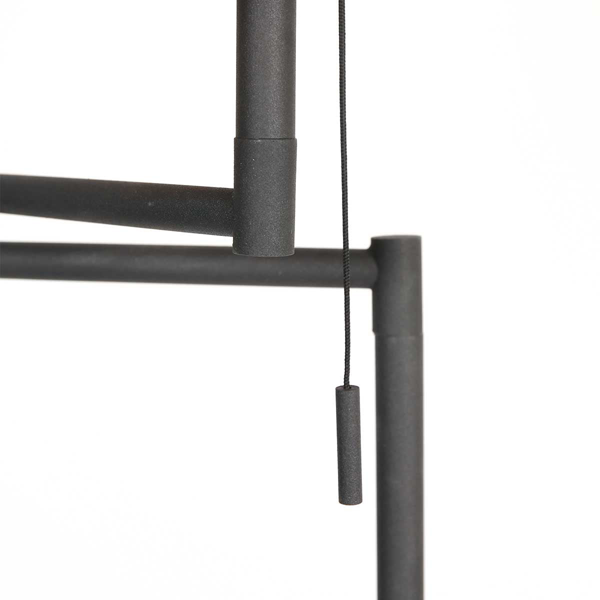 Vloerlamp Bella 3892ZW met zwart linnen kap met goudkleurige binnenkant