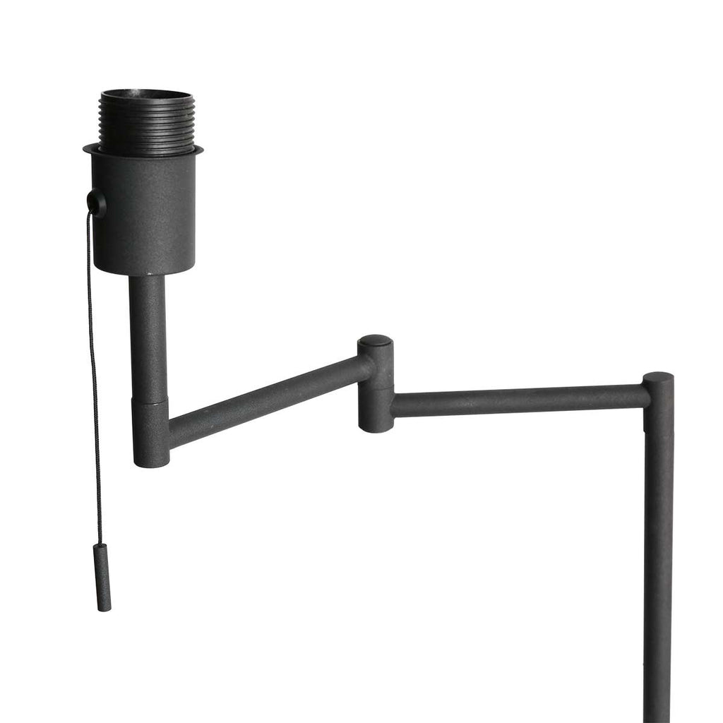 Vloerlamp Bella 3892ZW met zwart linnen kap met goudkleurige binnenkant