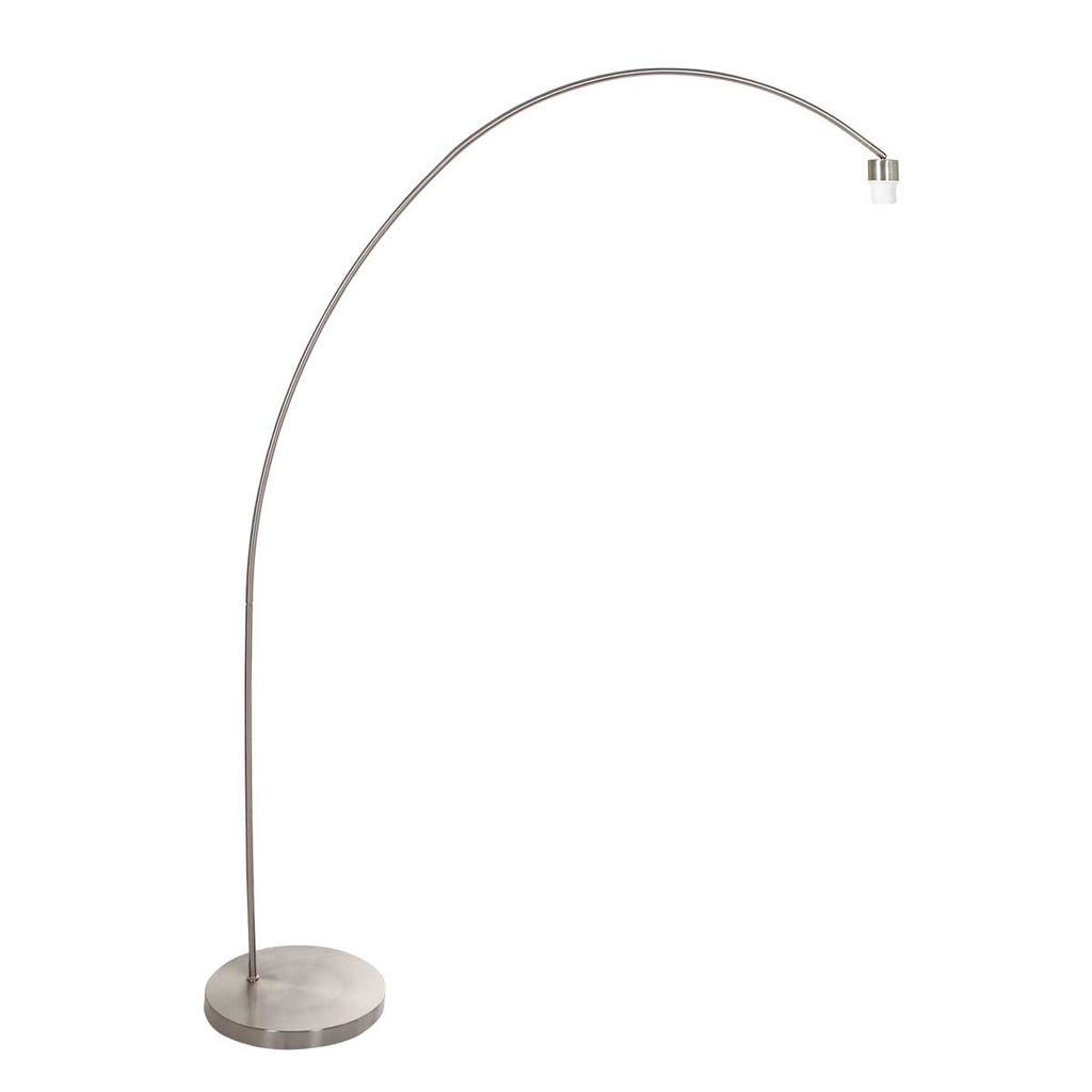 Booglamp Solva 3910ST Staal met een goudkleurige fluwelen lampenkap