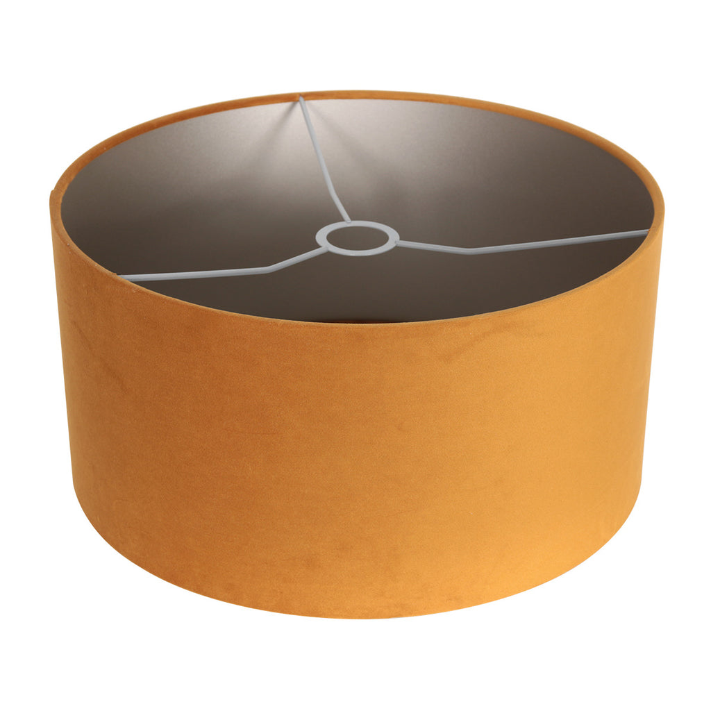 Booglamp Solva 3910ST Staal met een goudkleurige fluwelen lampenkap